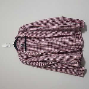 H&M Men's Red White and Blue Button Down Checkered Shirt Size XL Extra Large